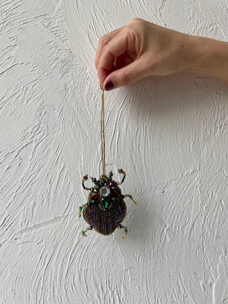 Beaded Beetle Ornament