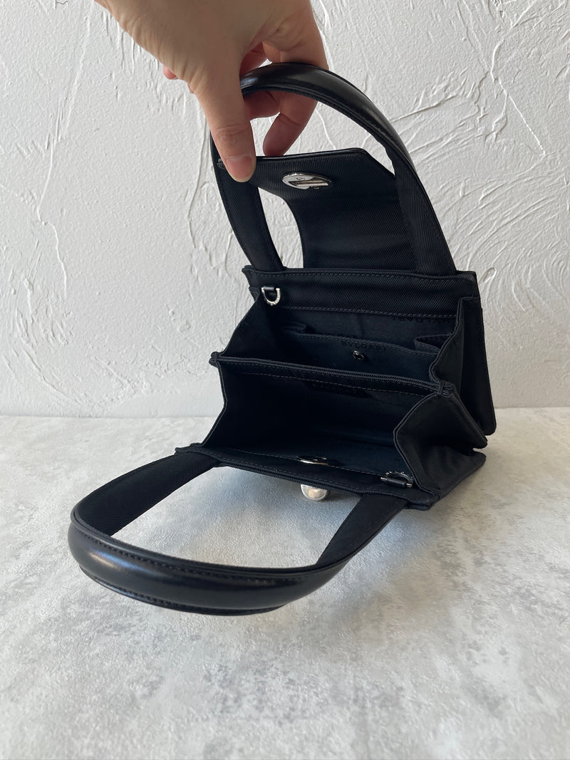 Vintage Bvlgari Black Nylon and Leather Shoulder Bag – We Thieves