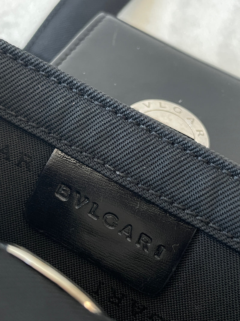Vintage Bvlgari Black Nylon and Leather Shoulder Bag – We Thieves