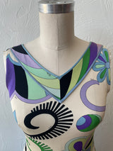 Vintage Emilio Pucci Floral Silk Jersey Knit Dress S