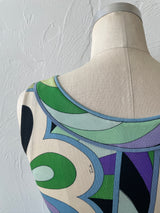 Vintage Emilio Pucci Floral Silk Jersey Knit Dress S