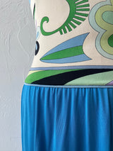 Vintage Emilio Pucci Floral Silk Jersey Knit Dress S