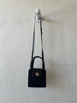 Vintage Bvlgari Black Nylon and Leather Shoulder Bag