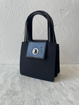 Vintage Bvlgari Black Nylon and Leather Shoulder Bag