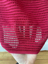 Vintage Missoni Red Textured Knit Midi Dress