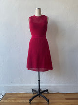 Vintage Missoni Red Textured Knit Midi Dress