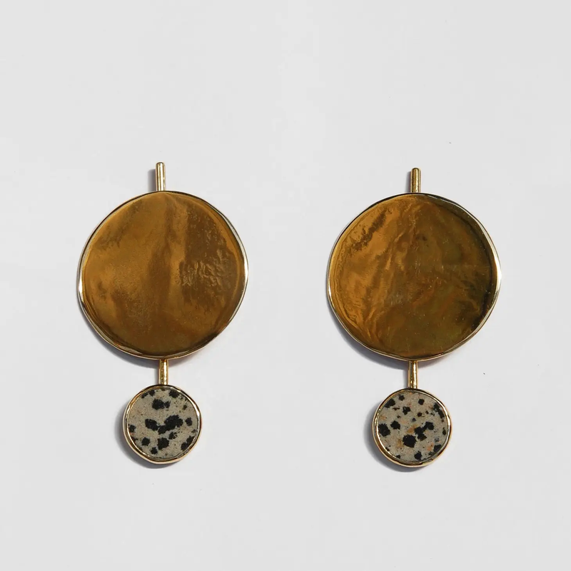Filia Statement Earrings with Dalmation Jasper - We Thieves