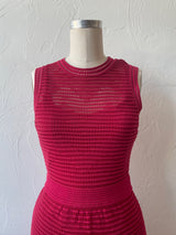 Vintage Missoni Red Textured Knit Midi Dress