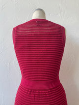 Vintage Missoni Red Textured Knit Midi Dress