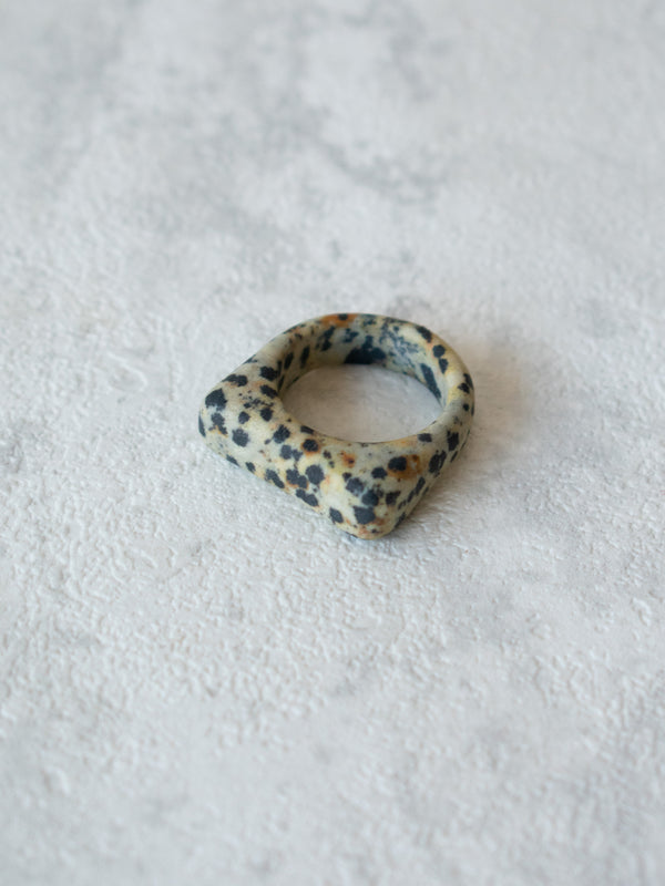 Hinge Dalmatian Jasper Thing Stone Ring - We Thieves