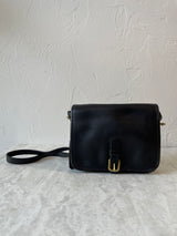 Vintage 80s Coach Black Leather Saddle Pouch Handbag