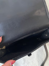 Vintage 80s Coach Black Leather Saddle Pouch Handbag