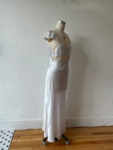 Vintage 1940s Powder Blue Silk Satin Slip Dress M - We Thieves