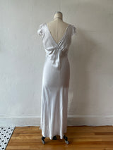 Vintage 1940s Powder Blue Silk Satin Slip Dress M - We Thieves