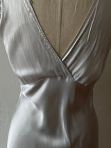 Vintage 1940s Powder Blue Silk Satin Slip Dress M - We Thieves