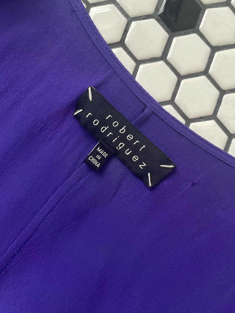 Vintage Robert Rodriguez Sleeveless Royal Purple Silk Fairy Top S/M - We Thieves