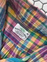 Vintage 90s Bright Plaid Madras Button Down Shirt M - We Thieves