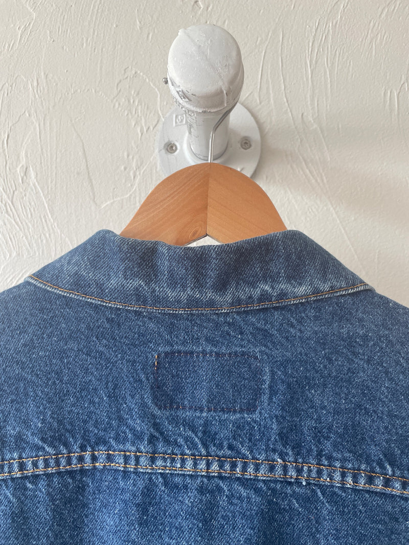 Vintage Levi's Red Tab Dark Denim Trucker Jacket L - We Thieves