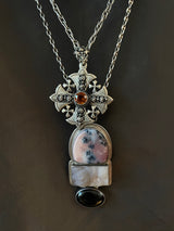 Vintage Triple Stone Crystal Sterling Silver Necklace
