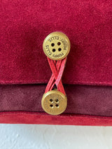 Vintage Perry Ellis Maroon Suede Two-Tone Handbag with Brass Button Closure - We Thieves
