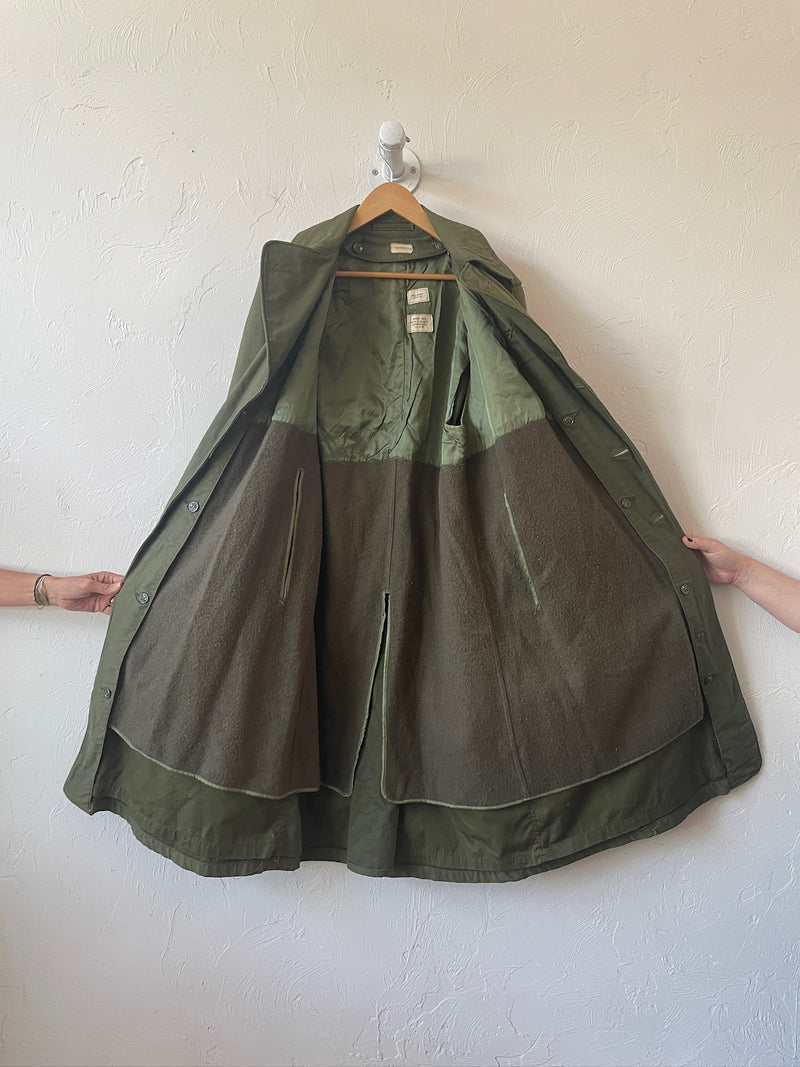 Vintage Military OG-107 Green Belted Trench Coat w/ Removable Lining S - We Thieves