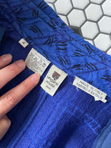 Vintage Ungaro Royal Blue Quilted Peplum Blazer S
