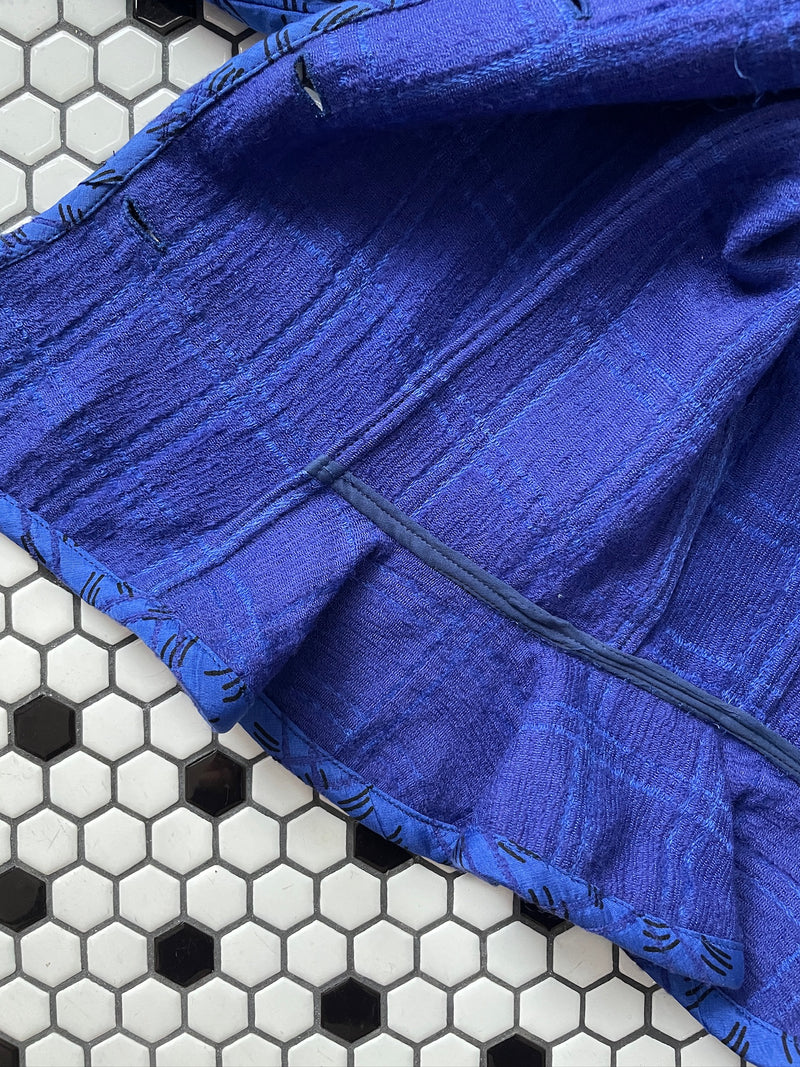 Vintage Ungaro Royal Blue Quilted Peplum Blazer S