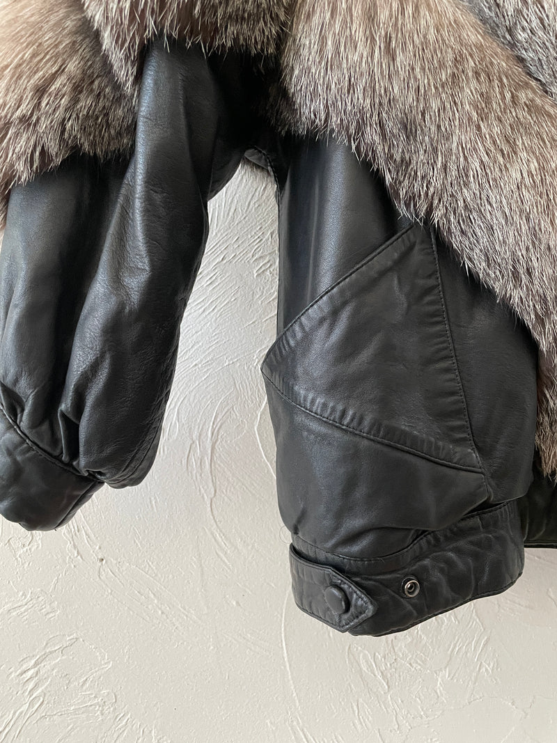 Vintage Crown Furs of Boston Leather Bomber Jacket Large - We Thieves