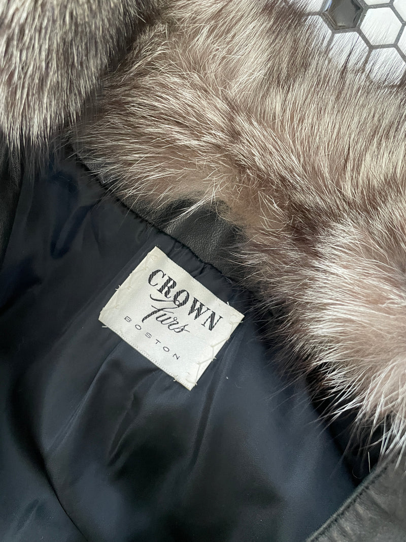 Vintage Crown Furs of Boston Leather Bomber Jacket Large - We Thieves