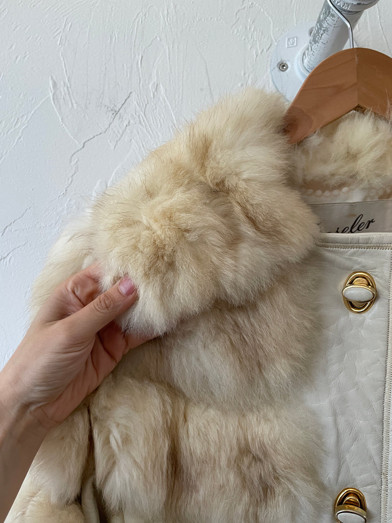 Vintage 1960s Daseler Furs and White Leather Coat - We Thieves