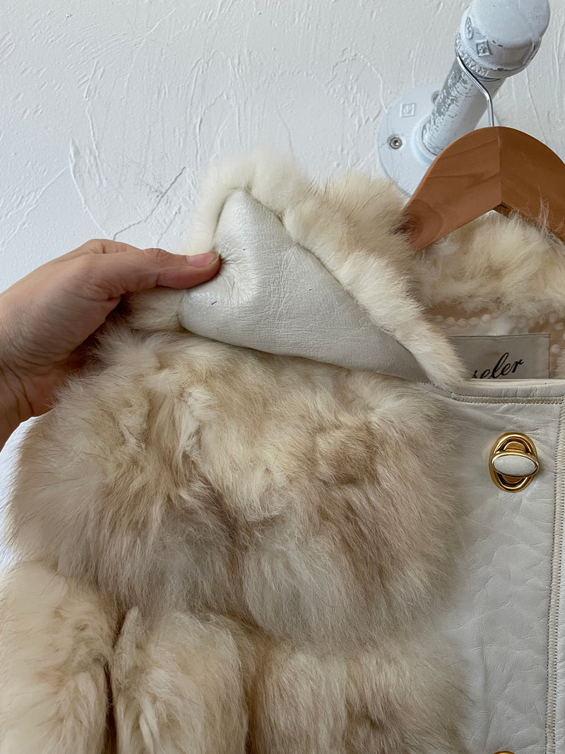 Vintage 1960s Daseler Furs and White Leather Coat - We Thieves