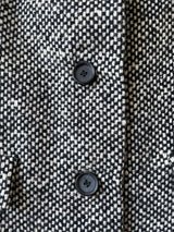 Vintage 60s Jane Justin Black & White Woven Wool Coat M
