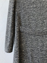 Vintage 60s Jane Justin Black & White Woven Wool Coat M