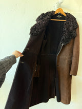 Vintage Antarex Brown Lambskin & Shearling Coat L/XL