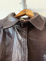 Vintage Oscar De La Renta for Lily Rubin Long Leather Coat M