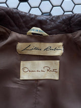 Vintage Oscar De La Renta for Lily Rubin Long Leather Coat M
