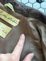 Vintage Oscar De La Renta for Lily Rubin Long Leather Coat M