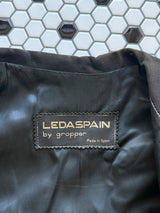 Vintage Leda Spain Bullskin, Leather, and Suede Long Coat M