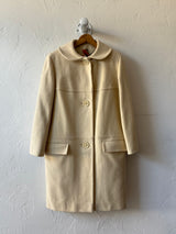 Vintage 1960s Betty Rose Wool Coat Cream M