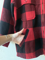 Vintage 1970s Woolrich Classic Red Buffalo Plaid Jacket Men's M
