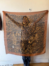 Vintage Yves Saint Laurent Sheer Silk Animal Print Scarf