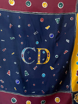 Vintage Christian Dior Novelty Silk Scarf