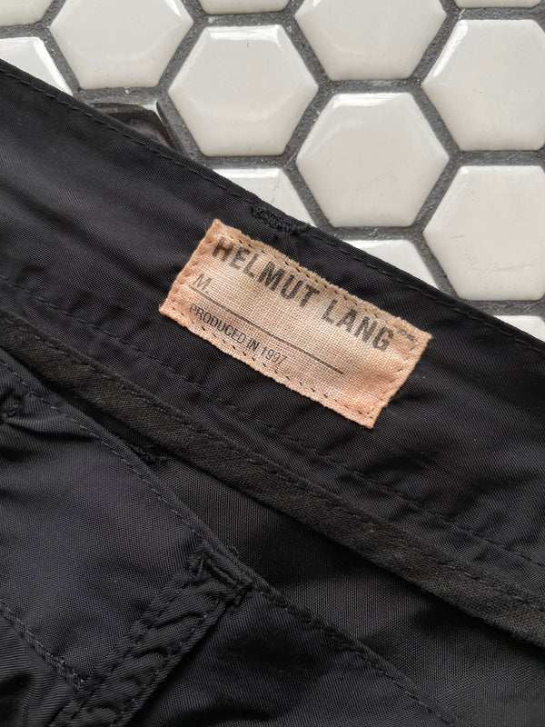 Vintage 90s Helmut Lang Black Nylon High-Waisted Pants M - We Thieves