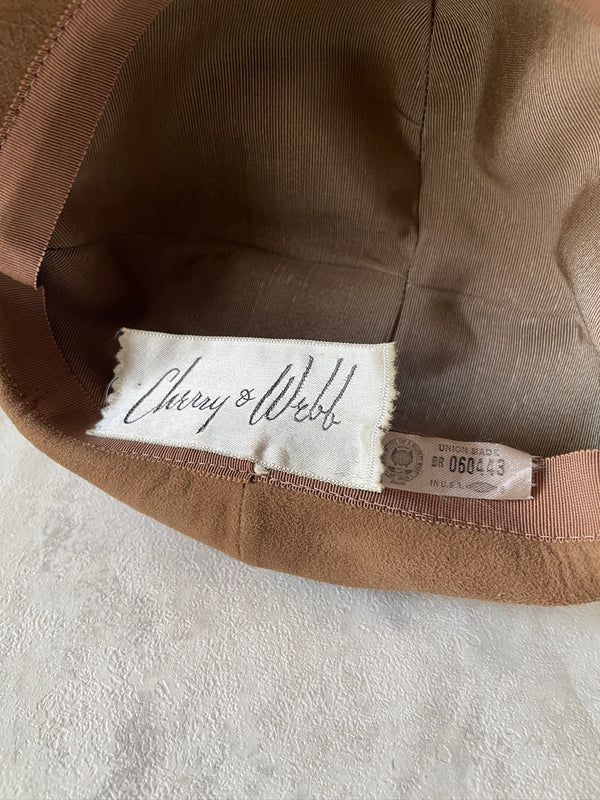 Vintage Cherry & Webb Clay Brown Suede Riding Hat