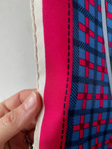 Vintage Hermes Les Voitures Nouvelles Blue, Red & Cream Carriages Silk Scarf - We Thieves