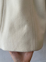 Vintage Albert Nipon White Wool & Faux Fur Collar Coat M