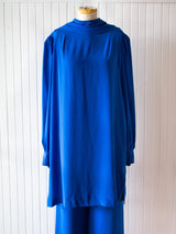 Vintage 1980s Anne Klein Cobalt Blue Tunic Large - We Thieves