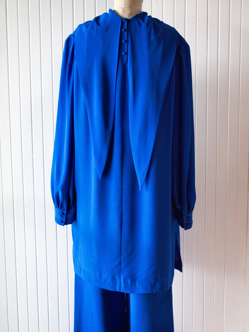 Vintage 1980s Anne Klein Cobalt Blue Tunic Large - We Thieves