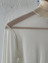 Vintage Jean Paul Gaultier Maille Femme White Mesh Knit Turtleneck L - We Thieves