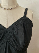 Vintage Tiered Black Embroidered Slip Dress M - We Thieves